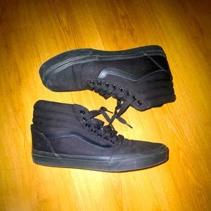 Black High Top Vans Size 9
